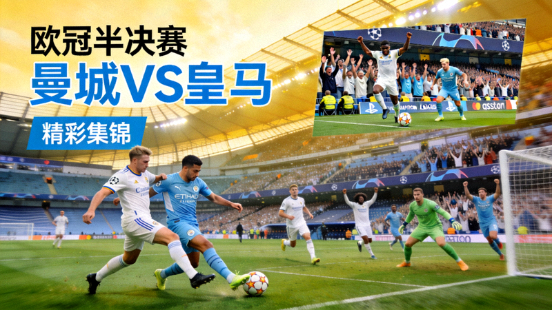 欧冠半决赛曼城对阵皇马精彩集锦画面